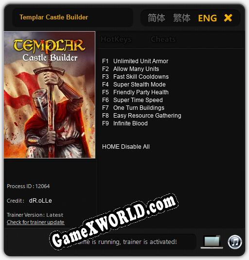 Templar Castle Builder: Трейнер +9 [v1.4]