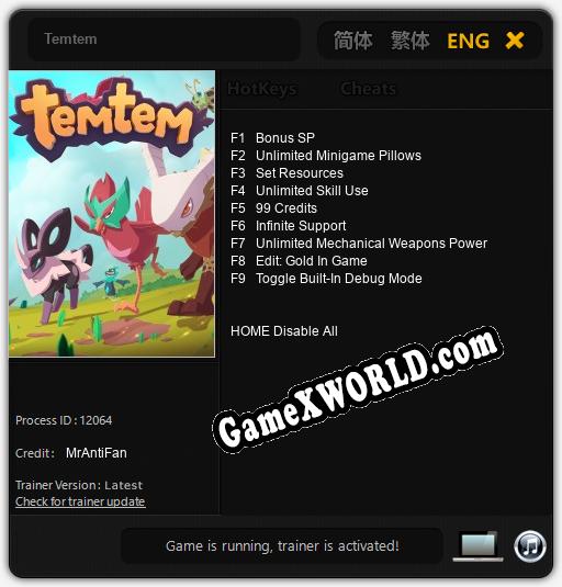 Temtem: Трейнер +9 [v1.7]