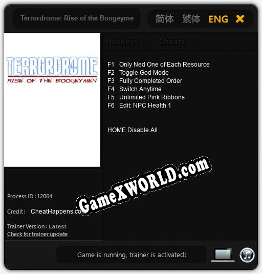 Terrordrome: Rise of the Boogeymen: ТРЕЙНЕР И ЧИТЫ (V1.0.91)