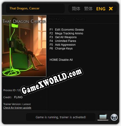 Трейнер для That Dragon, Cancer [v1.0.2]