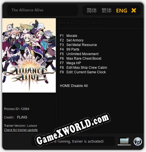 Трейнер для The Alliance Alive [v1.0.8]