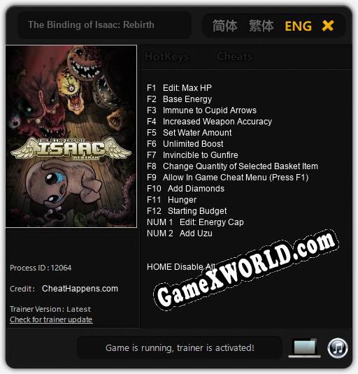 The Binding of Isaac: Rebirth: ТРЕЙНЕР И ЧИТЫ (V1.0.90)