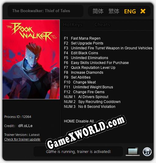 The Bookwalker: Thief of Tales: ТРЕЙНЕР И ЧИТЫ (V1.0.33)