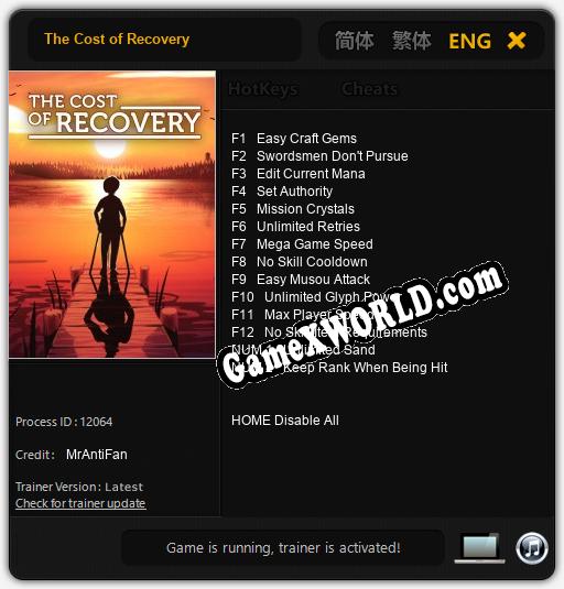 The Cost of Recovery: Трейнер +14 [v1.3]