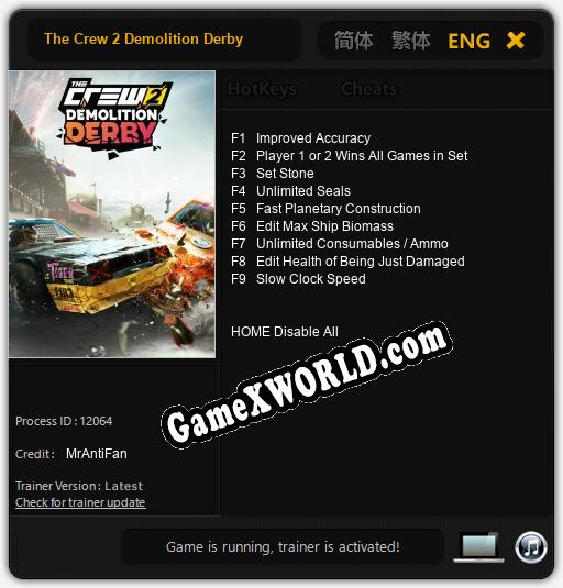 The Crew 2 Demolition Derby: ТРЕЙНЕР И ЧИТЫ (V1.0.40)