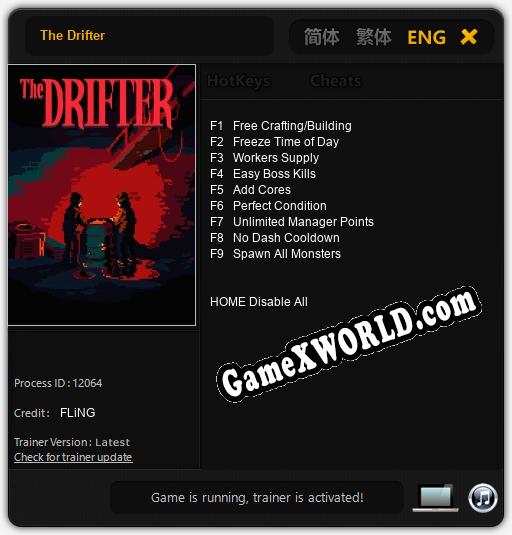 The Drifter: Трейнер +9 [v1.5]