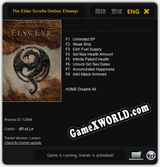 The Elder Scrolls Online: Elsweyr: Читы, Трейнер +8 [dR.oLLe]