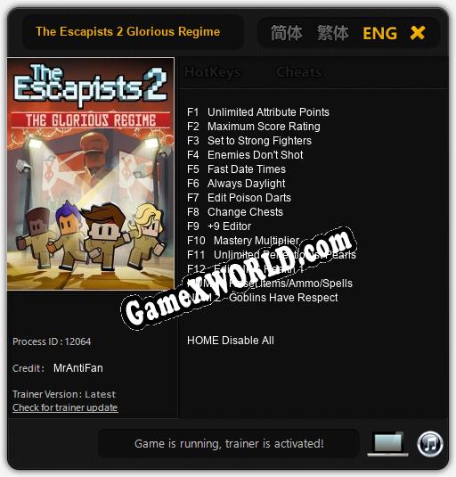 The Escapists 2 Glorious Regime: Трейнер +14 [v1.9]