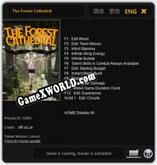 The Forest Cathedral: ТРЕЙНЕР И ЧИТЫ (V1.0.75)