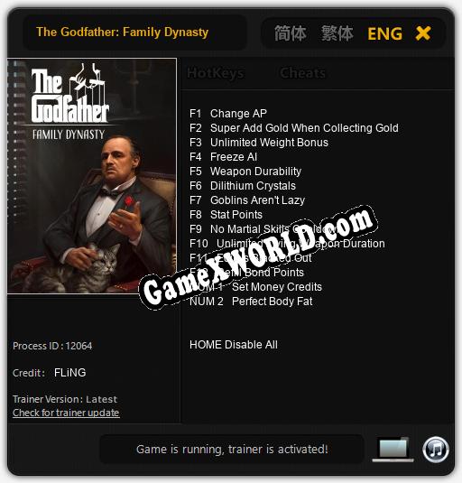 The Godfather: Family Dynasty: Читы, Трейнер +14 [FLiNG]