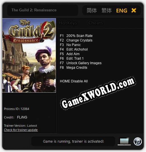 The Guild 2: Renaissance: Трейнер +8 [v1.6]