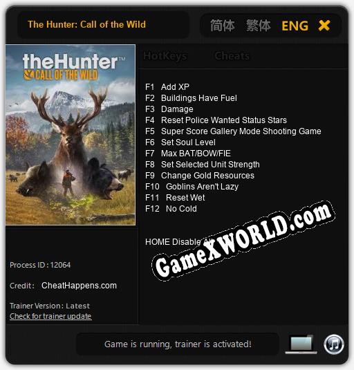 The Hunter: Call of the Wild: ТРЕЙНЕР И ЧИТЫ (V1.0.94)