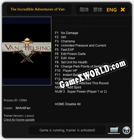 The Incredible Adventures of Van Helsing: ТРЕЙНЕР И ЧИТЫ (V1.0.67)