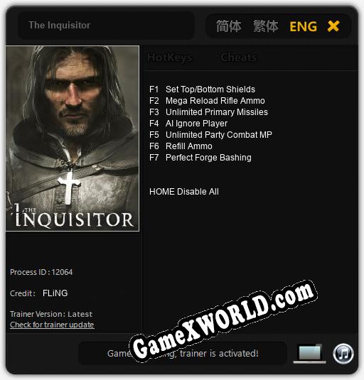 Трейнер для The Inquisitor [v1.0.7]