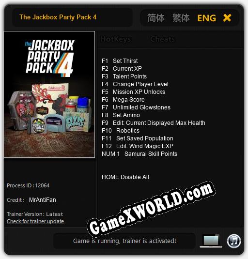 Трейнер для The Jackbox Party Pack 4 [v1.0.7]