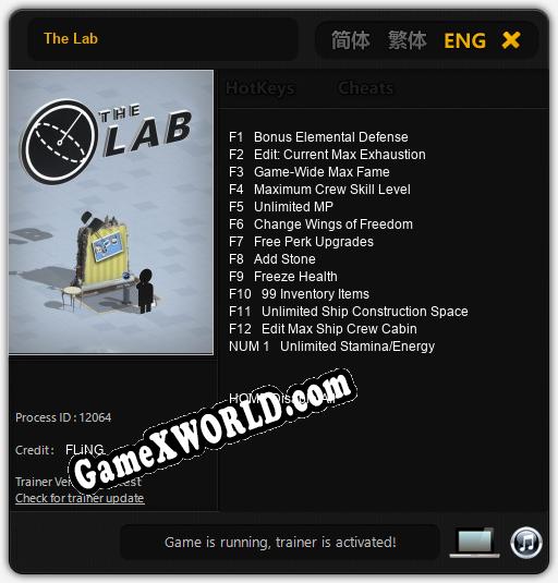 The Lab: Читы, Трейнер +13 [FLiNG]