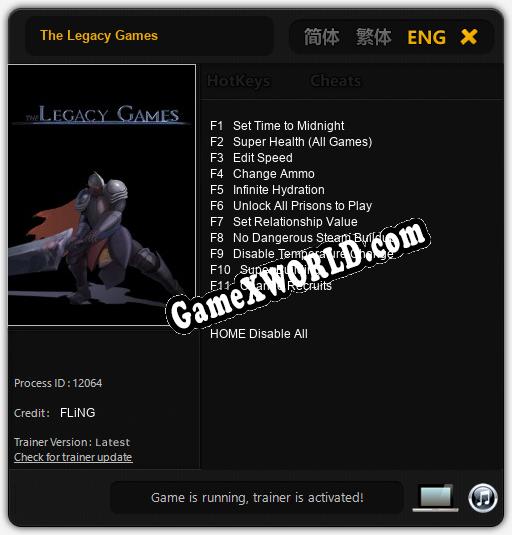 The Legacy Games: Трейнер +11 [v1.7]