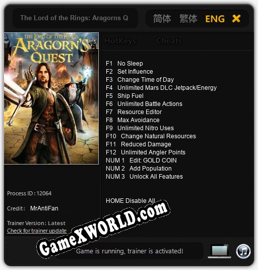 The Lord of the Rings: Aragorns Quest: Трейнер +15 [v1.3]