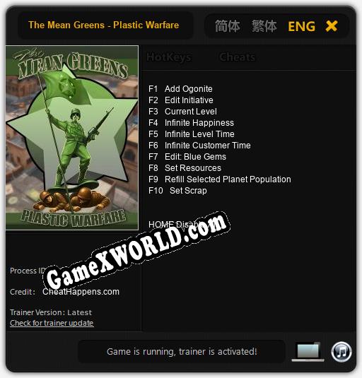 Трейнер для The Mean Greens - Plastic Warfare [v1.0.5]