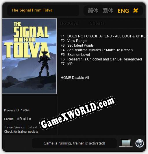 Трейнер для The Signal From Tolva [v1.0.1]