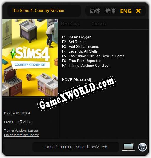 The Sims 4: Country Kitchen: Трейнер +7 [v1.5]