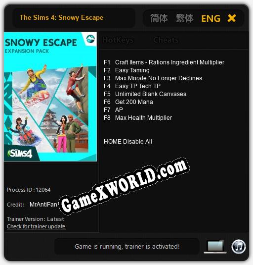 The Sims 4: Snowy Escape: Читы, Трейнер +8 [MrAntiFan]