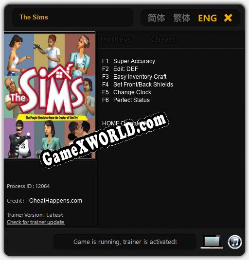 Трейнер для The Sims [v1.0.6]