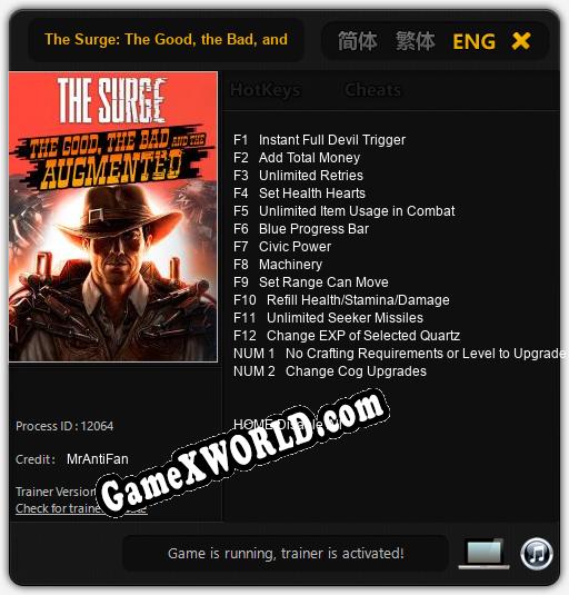 The Surge: The Good, the Bad, and the Augmented: Трейнер +14 [v1.1]