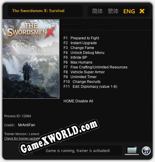 The Swordsmen X: Survival: Читы, Трейнер +11 [MrAntiFan]