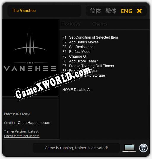 The Vanshee: Читы, Трейнер +9 [CheatHappens.com]