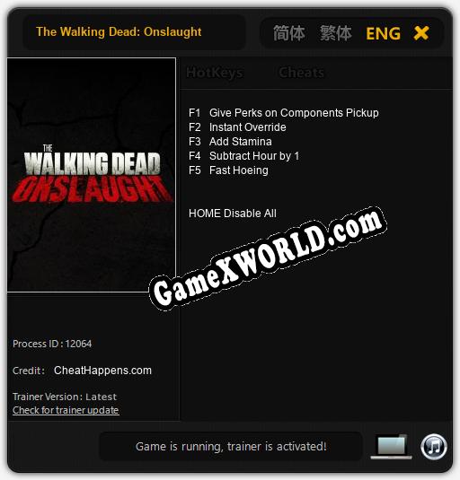 The Walking Dead: Onslaught: Трейнер +5 [v1.9]
