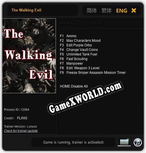 Трейнер для The Walking Evil [v1.0.2]