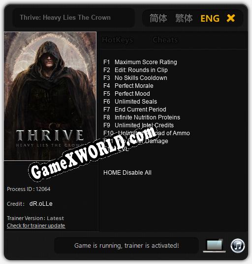 Thrive: Heavy Lies The Crown: Трейнер +12 [v1.1]