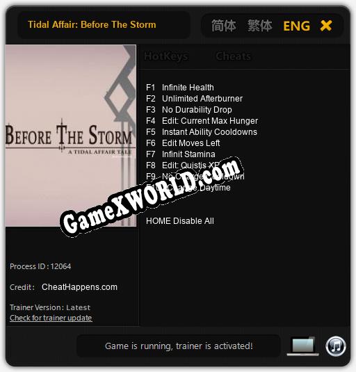 Tidal Affair: Before The Storm: Трейнер +10 [v1.8]