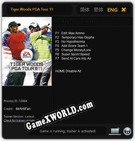 Tiger Woods PGA Tour 11: Читы, Трейнер +7 [MrAntiFan]