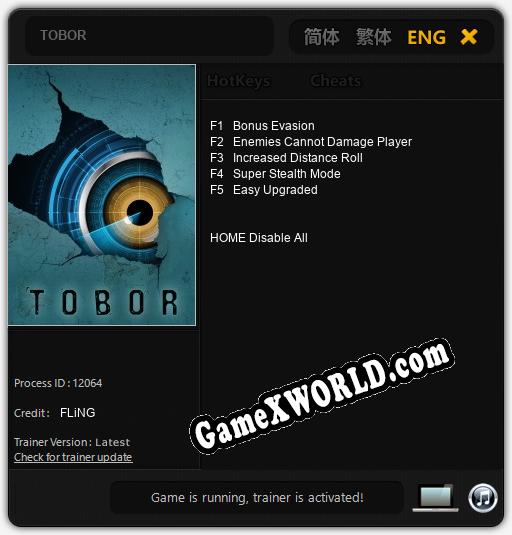 TOBOR: ТРЕЙНЕР И ЧИТЫ (V1.0.13)