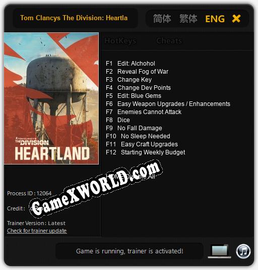 Tom Clancys The Division: Heartland: Читы, Трейнер +12 [dR.oLLe]
