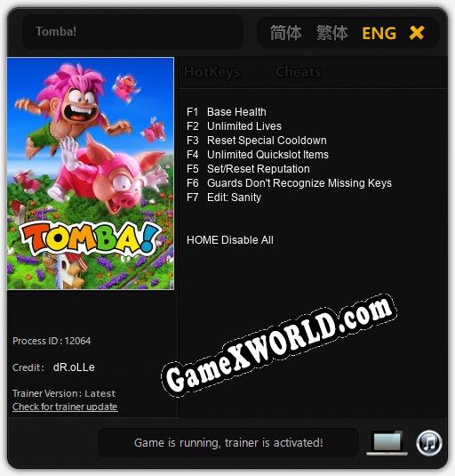 Трейнер для Tomba! [v1.0.8]