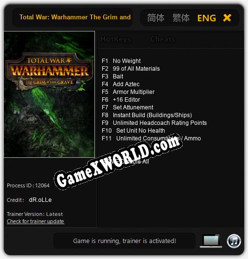 Total War: Warhammer The Grim and the Grave: Читы, Трейнер +11 [dR.oLLe]