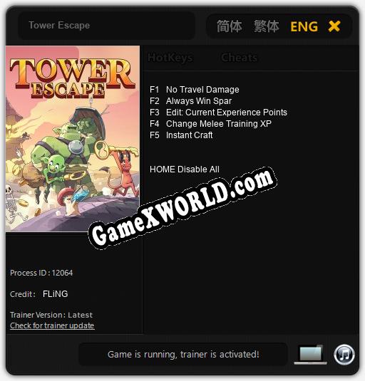 Трейнер для Tower Escape [v1.0.9]