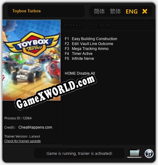 Трейнер для Toybox Turbos [v1.0.3]