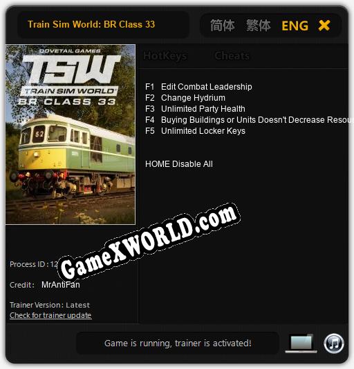 Train Sim World: BR Class 33: Трейнер +5 [v1.3]
