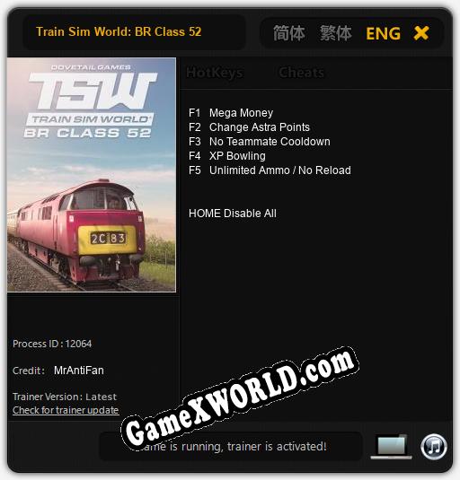 Train Sim World: BR Class 52: Трейнер +5 [v1.5]