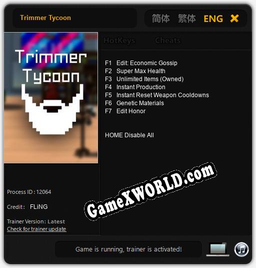 Трейнер для Trimmer Tycoon [v1.0.9]
