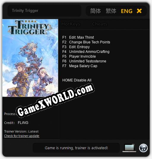 Трейнер для Trinity Trigger [v1.0.3]