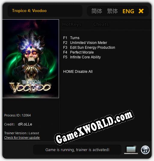 Tropico 4: Voodoo: ТРЕЙНЕР И ЧИТЫ (V1.0.11)