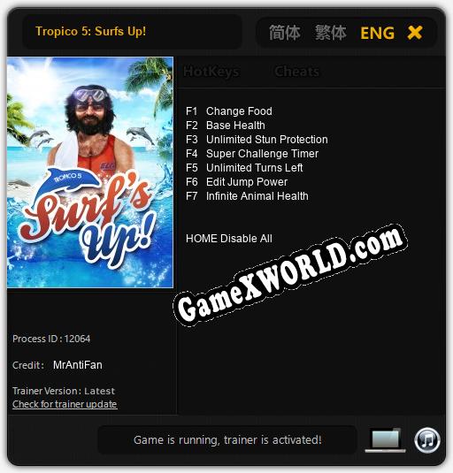 Трейнер для Tropico 5: Surfs Up! [v1.0.8]