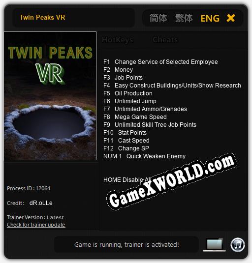 Twin Peaks VR: Читы, Трейнер +13 [dR.oLLe]