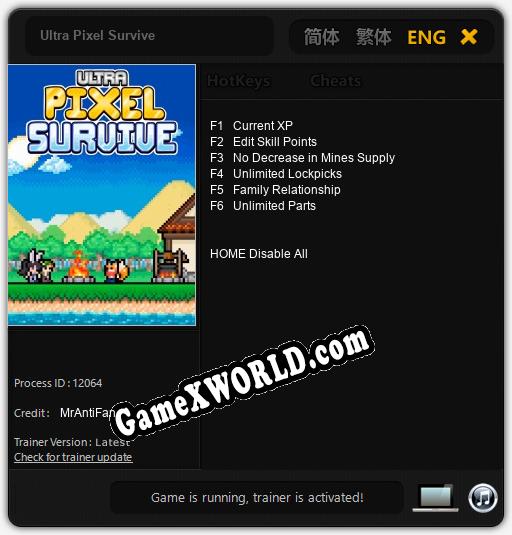 Трейнер для Ultra Pixel Survive [v1.0.3]