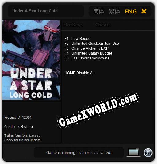 Under A Star Long Cold: Читы, Трейнер +5 [dR.oLLe]